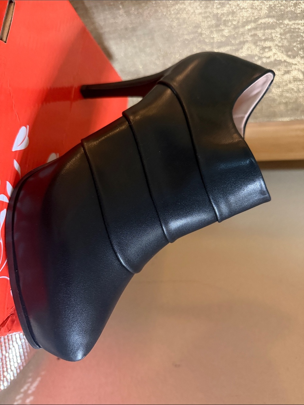 Source Unknown Black High-Stiletto Ankle Bootie